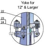 Dimensions and Weights: Yoke for 12" & Larger
