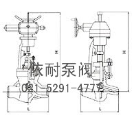 型号：J961H/Y  焊接直通式电动截止阀 外形尺寸图