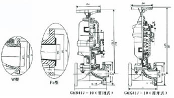G6B/K41J-6型 气动衬氟隔膜阀 外形尺寸图