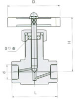 QJ-4内螺纹气动管路截止阀 外形尺寸图