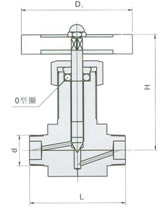 QJ-7外螺纹气动管路截止阀 外形尺寸图