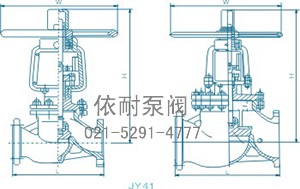 JY41W铜氧气专用截止阀 外形尺寸图