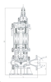 BQW20—40—7.5矿用型隔爆排污排沙潜水电泵 外形尺寸图