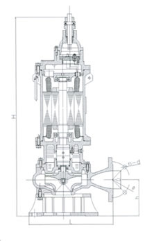 BQW25—17—3矿用型隔爆排污排沙潜水电泵 外形尺寸图