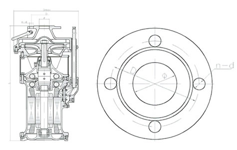 QYF65-26-7.5不锈钢潜水电泵 外形尺寸图