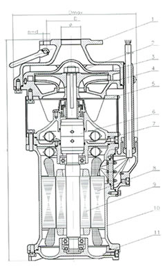 QYF潜水电泵 结构简图