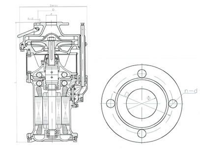 QYF25-17-2.2不锈钢潜水电泵 外形尺寸图