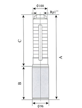 SP1不锈钢多级深井潜水电泵 外形尺寸图