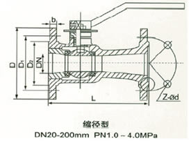 QZ41M/QJ41M一体式高温球阀 结构图