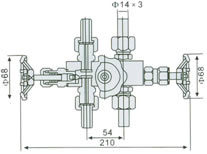 EN5-7 J23SA三阀组 外形尺寸图