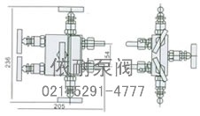 EN5-3 WF1/2型五阀组 外形尺寸图